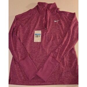 Nike Element Women's 1/2-Zip Running Top CU0349-564 MEDIUM Pink Long Sleeve Dri
